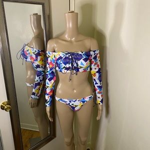 Off Shoulder Lace Up Bikini